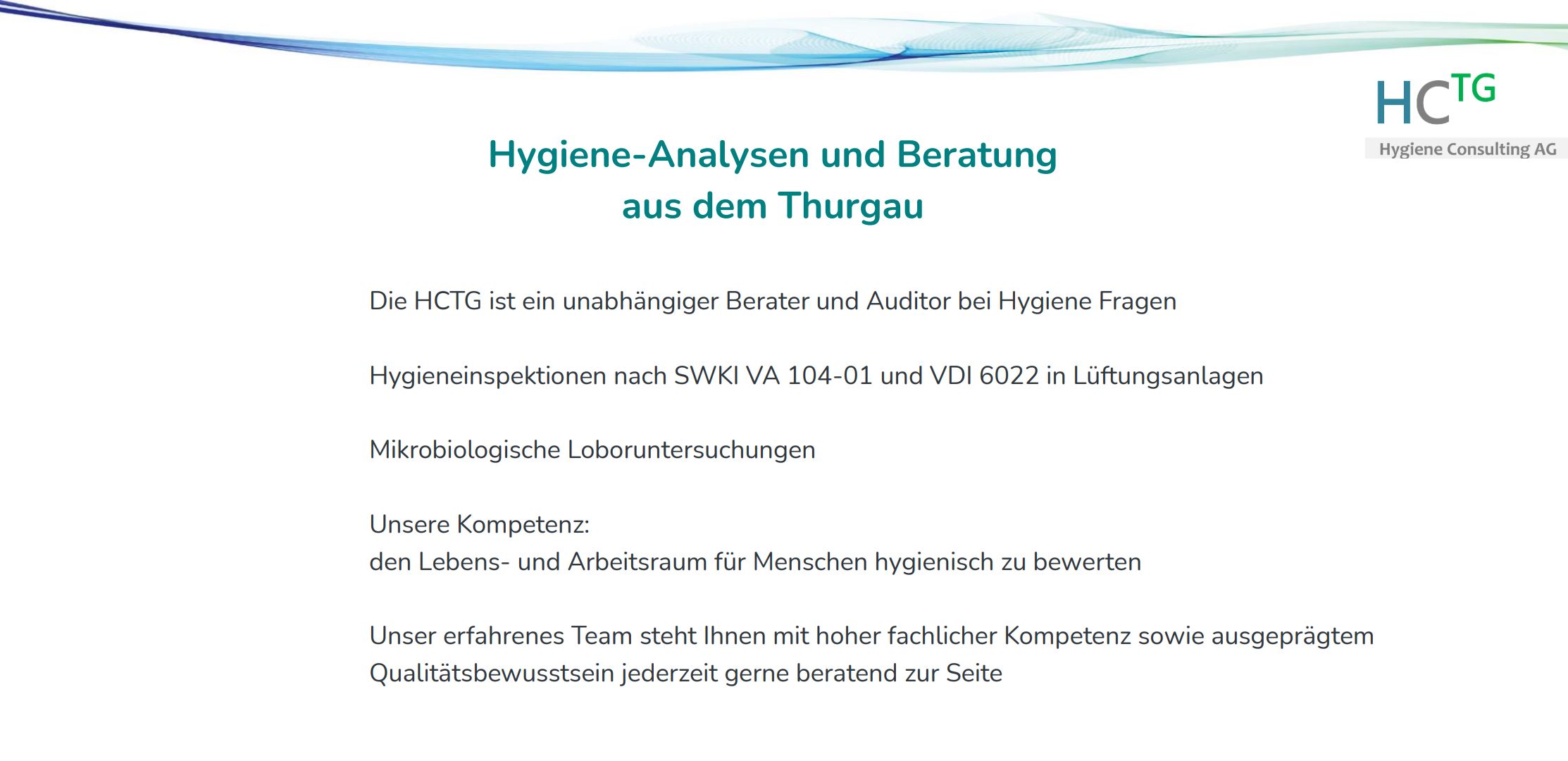 Hygiene-Analysen und Beratung aus dem Thurgau